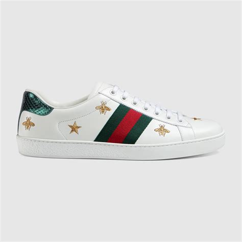 gucci ace embroidered low-top sneaker uk|Gucci bee platform sneakers.